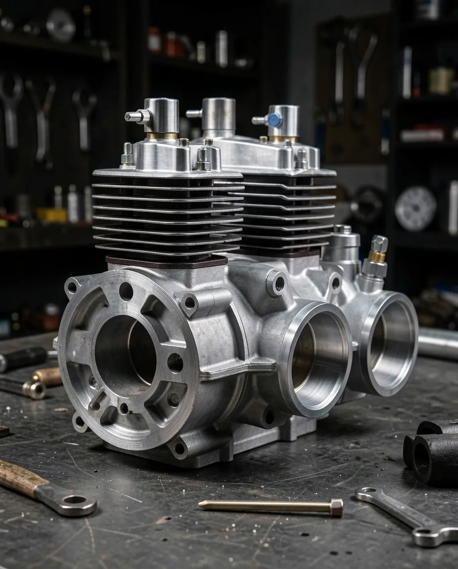 Détail mécanique moteur moto préparé