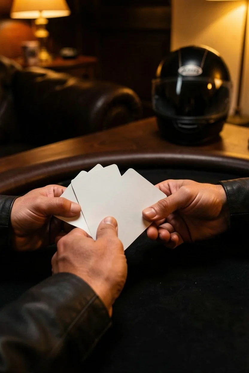 Partie de cartes et ambiance feutrée au salon de poker