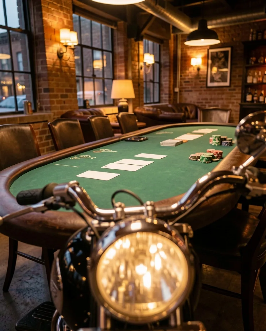 Table de poker au salon Malone Loria