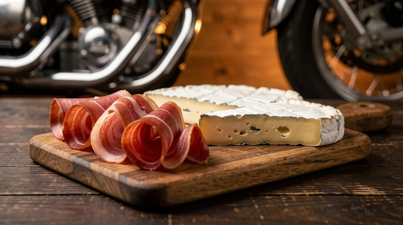 Composition de charcuterie et fromages affinés