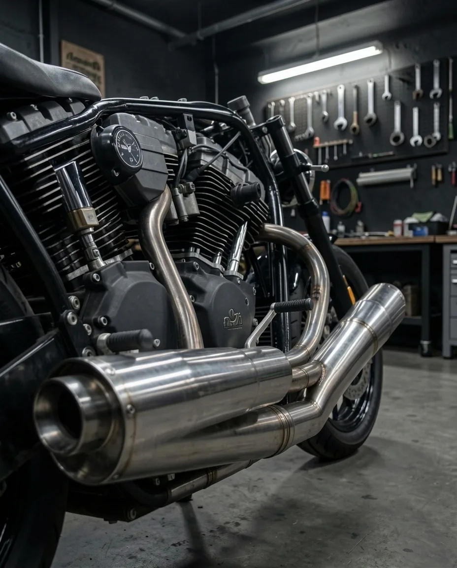 Détail mécanique moto atelier Malone Loria Lyon