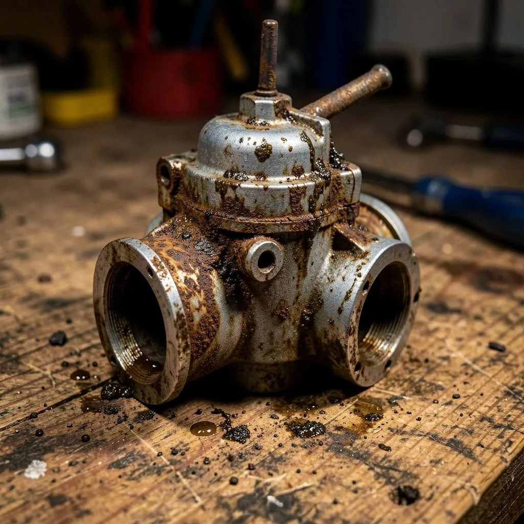 Carburateur ancien rouillé avant restauration