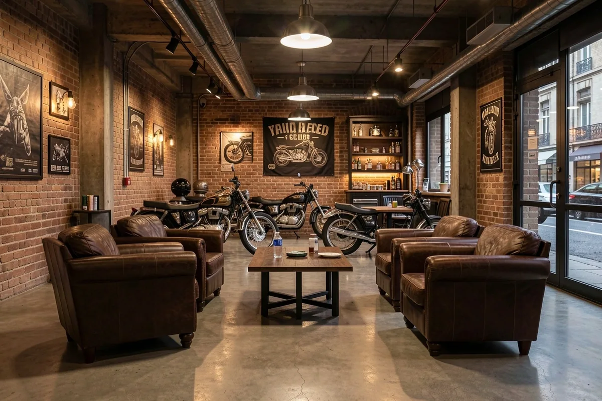 Espace club-house et lounge des riders Malone Loria